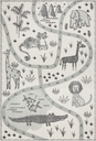 Carpet for Kids room, Way to Zoo, PP Extra Soft Frize, OW Giovanni Kids 7455,QH5,Q, 120 X 170 CM