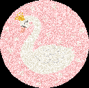 Carpet for Kids room, Lovely Swan Circle, PP Extra Soft Frize, OW Giovanni Kids 5678,QH5,P, 80 X 80 CM