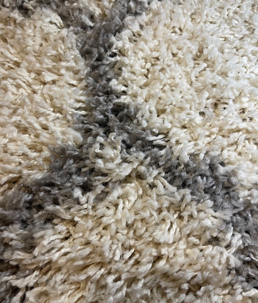 Carpet for living room/bedroom, Geneva Geometric White PP Frize Shag, OW,509,LH4,I