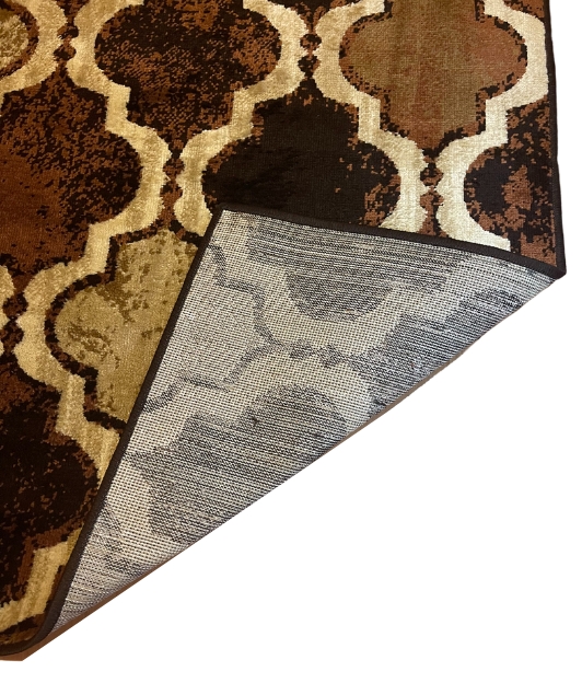 Carpet for living room/bedroom, Zanzibar Geometric Brown, PP Heatset, OW Topaz 112,CP5,D