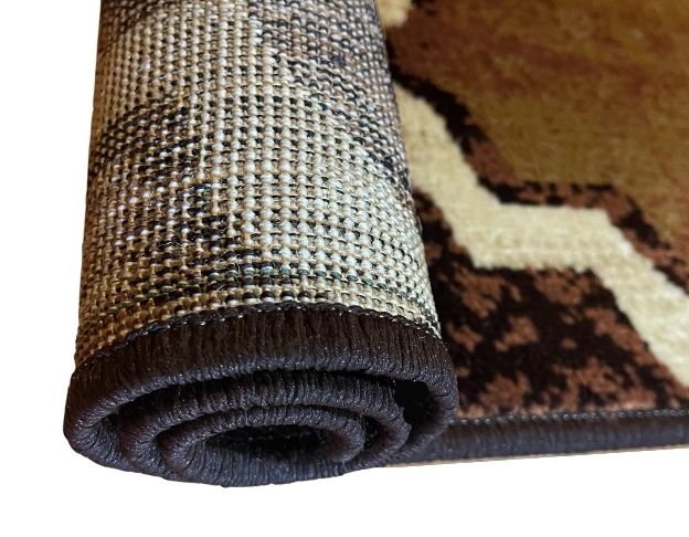 Carpet for living room/bedroom, Zanzibar Geometric Brown, PP Heatset, OW Topaz 112,CP5,D