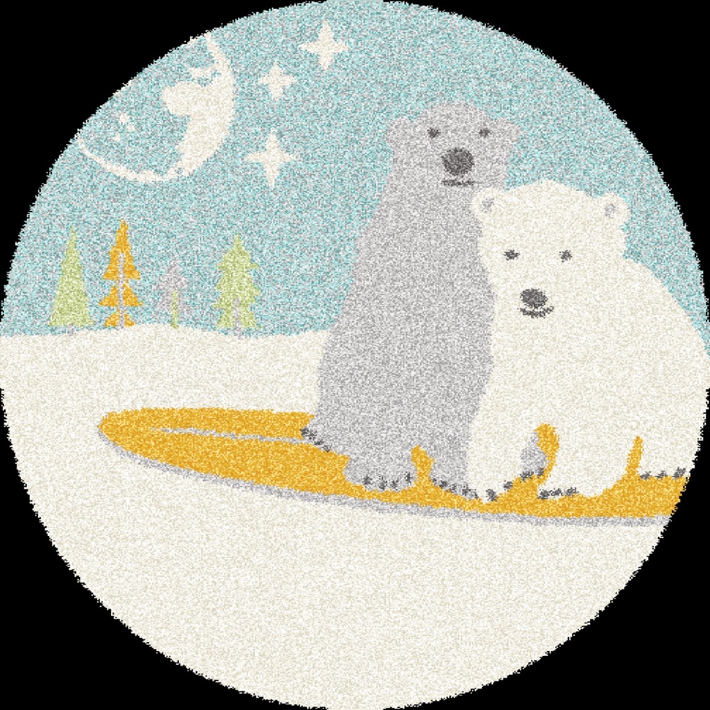 Carpet for Kids room, Polar Bear, PP Extra Soft Frize, OW Giovanni Kids 273,QH5,L, 80 X 80 CM