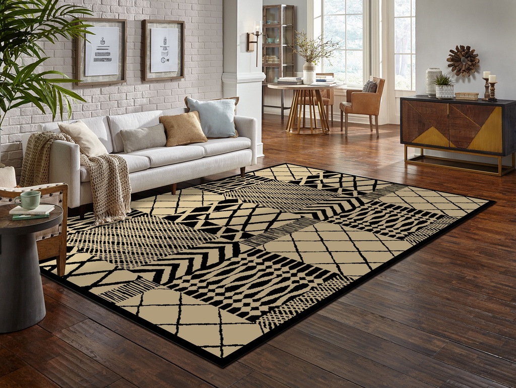 Covor living/dormitor Abuja Geometric Bej, PP Heatset, OW Topaz 828,CP5,K