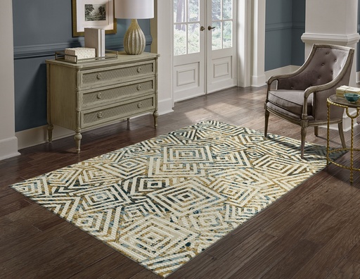 Carpet for living room/bedroom, Prague Modern Beige Squares, PP Heatset, OW Satchi 5602,GB4,L